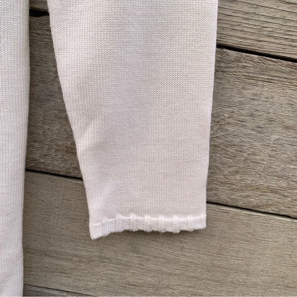 Eileen Fisher Sweater Womens L Merino Wool Tunic Long Sleeve Mock Ivory Cream - Picture 8 of 16